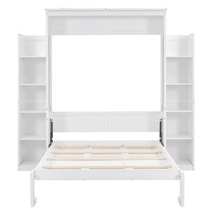 Wall Murphy Bed With Shelves And LED Lights