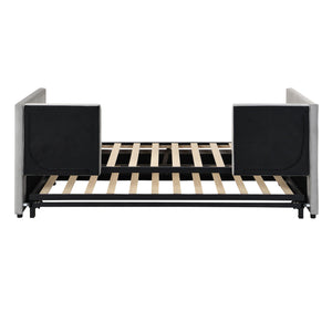 Twin Size Upholstered Daybed With Pop Up Trundle