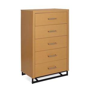 Glimmering Chest With 5 Drawers And Iron Base - Maple / Black