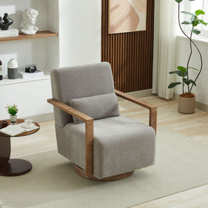 Swivel Modern Upholstered Accent Chair With Armrests