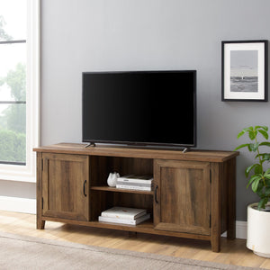 Classic Grooved Door TV Stand For TVs Up To 65" - Rustic Oak