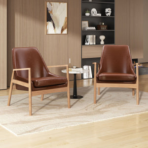 Mid-Century Modern Accent Armchair With High Back