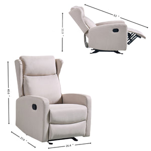 Rocking Recliner Chair For Living Room, Adjustable Modern Recliner Chair, Recliner Sofa With Lumbar Support, Classic And Traditional Recliner Chair With Comfortable Arm And Back Sofa - Light Gray