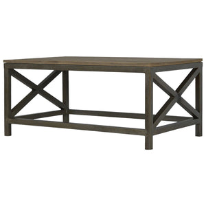 Industrial Cross Metal Coffee Table - Pewter