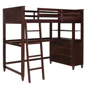 Loft Bed With Drawers With Desk And Shelves