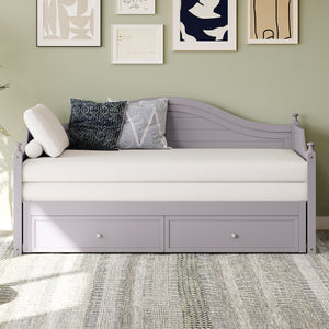 Daybed With Extended Pop Up Trundle And Storage Drawers
