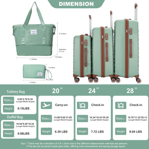 5 Piece Set Hardshell Carry On Luggage Set With Tsa Lock