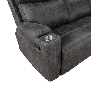 Hirah - Manual Recliner Sofa With Cupholder Function - Dark Gray