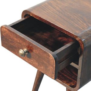 Mini California Curved Nightstand Wth Lower Slot