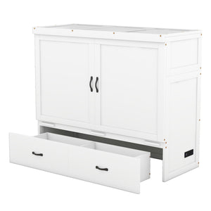 Murphy Bed With USB Port And A Large Drawer