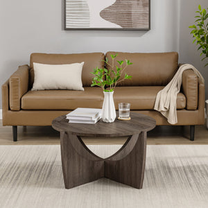 Contemporary Open Arch Base Round Table Cerused