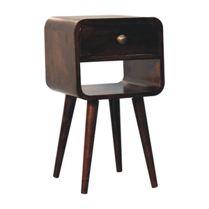 Mini California Curved Nightstand Wth Lower Slot