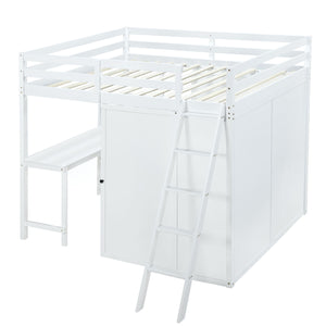 Loft Bed With Wardrobe And Desk And Shelves