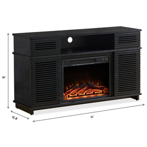 Modern Cabinet With Adjustable Shelves And Remote Controlled Fireplace