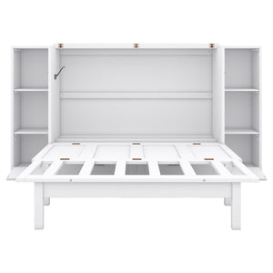Murphy Bed With Shelves, Drawers And USB Ports