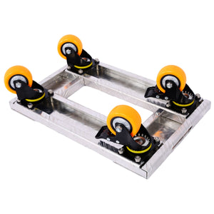 Heavy Duty Furniture Dolly Trolley Car, Aluminum Frame With 3'' Tpu Professional Casters, Brake Option