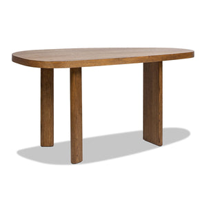 Melvin - Modern Oak Oblong Oval Console Desk - Cafe Brown Oak