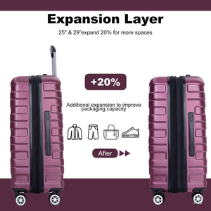 3 Piece Luggage Sets Lightweight & Durable Expandable Suitcase With Two Hooks