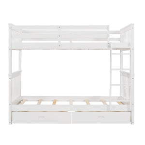 Bunk Bed With Ladders And 2 Storage Drawers