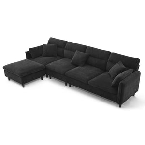 Modern Convertible Sectional Sofa L Shaped Reversible Couch Set With Free Pillows 5 Seat Cloud With Ottoman