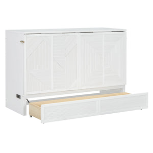 Murphy Bed With Large Drawer, USB Ports And Outlets