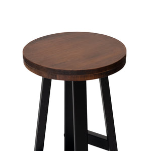 Rustic Distressed Round Dining Stool