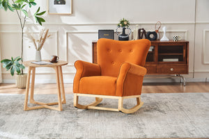 Modern Rocking Chair, Upholstered Accent Chair For Nursery, Small Contemporary Rocke