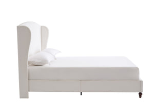Windsor - Tall Headboard Upholstered Wingback Bed Premium Minimalist Designs No Box Spring Needed