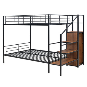 Bunk Bed With Lateral Storage Ladder And Wardrobe