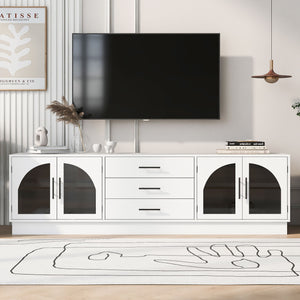 Modern Minimalist TV Stand For TVs Up To 75" With Adjustable Shelves