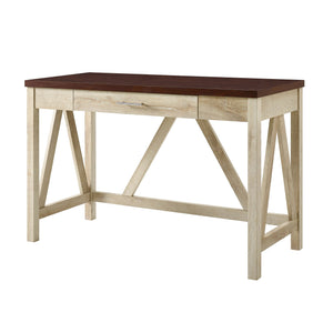 Modern Farmhouse A Frame Two Tone Desk - Brown