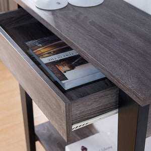 Modern Two Toned Console With Two Shelves