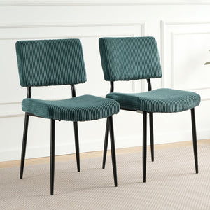 Modern Upholstered Dining Chair With Metal Legs