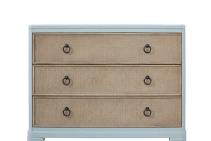 Ocean - 3 Drawers Hall Chest With Cane Fronts - Light Blue