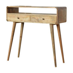 Curved Chestnut Console Table