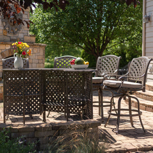 Cast Aluminum Bar Set With Cushion