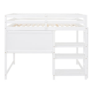 Loft Bed With Shelves, Desk And Writing Board