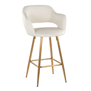 Margarite - Contemporary Fixed Height Counter Stool With Footrest (Set of 2) With Square