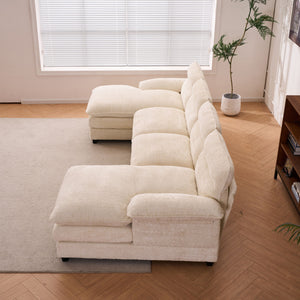 U - Shaped Profile Modular Sofa, Including 2 Single Seats And 2 Chaise