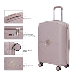 3 Piece Set Expandable Hardshell Suitcase Double Spinner Wheels