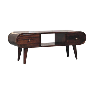 Solid Wood Circular TV Unit