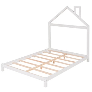 Platform Bed With House Shaped Headboard