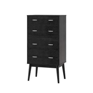 Wilbur - Faux Wood And Rubberwood 4 Drawer Dresser - Black