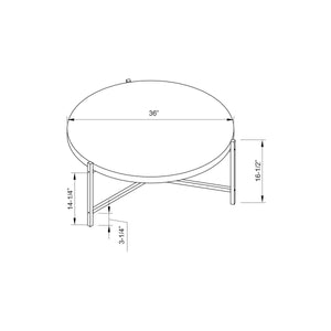 Round Coffee Table With White Metal Legs