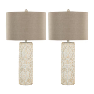 Charlotte - Contemporary Table Lamp (Set of 2) - Taos Brown / Beige