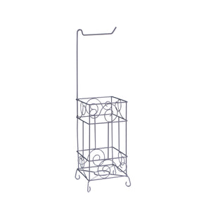 Metal Frame Toilet Paper Holder Stand, Bathroom Tissue Organizer
