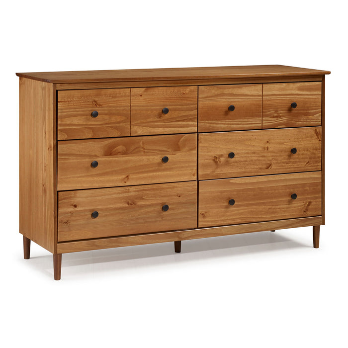 Classic 6 Drawer Dresser - Caramel