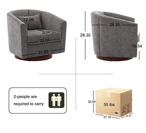 Swivel Accent Chair For Living Room, Sofa Chairs With Base Side For Living Room