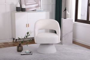Round Barrel Swivel Accent Chair Armchair For Living Room