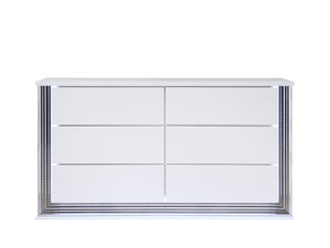 Moon - Smooth Dresser With LED - White